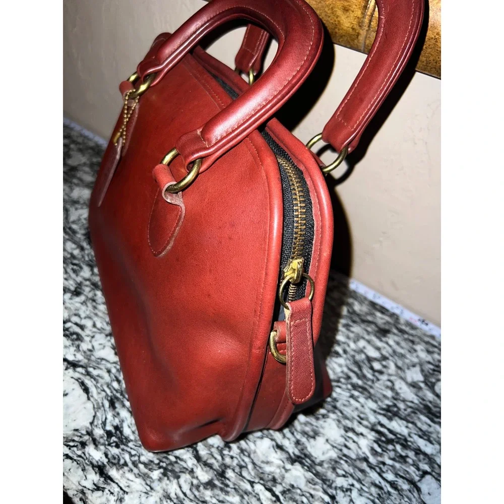 Vintage Coach Baxter 9903 Bordeaux Burgundy Glove Tanned Leather Satchel USA KMM